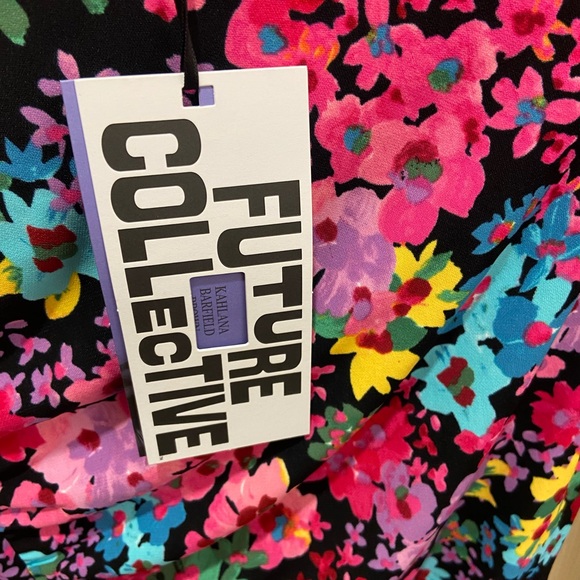 XXS 🔖 FUTURE COLLECTIVE Floral Long Sleeve Mock Neck Dress Kahlana Barfie… - Picture 5 of 12